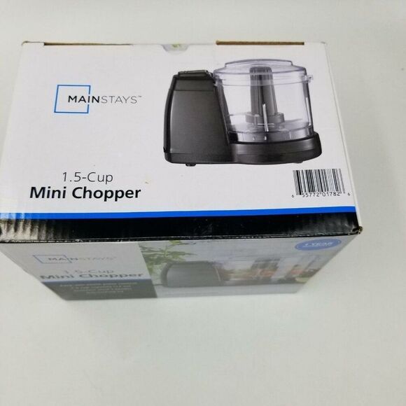 Mainstays Mini Food Chopper 1.5 Cup One-Touch Stainless Steel Blade 201782 New - Picture 2 of 4